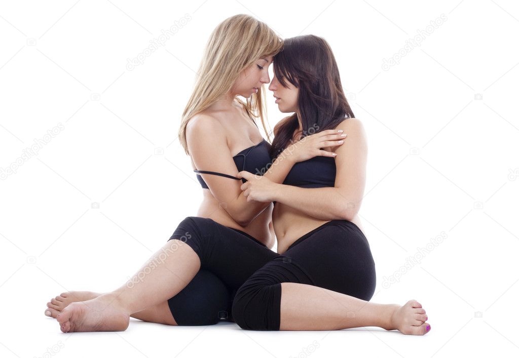 Cute teen lesbians touching each other