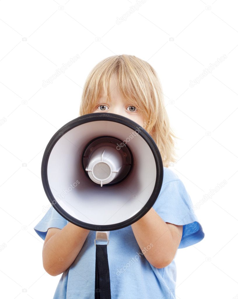 Boy with megaphone