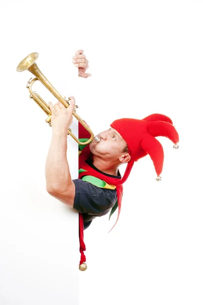 Şakacı trompet üfleme — Stok fotoğraf