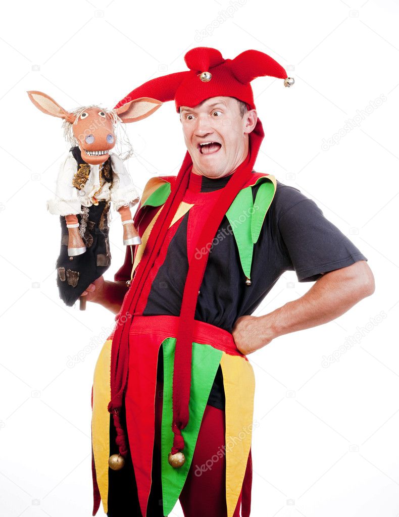 Jester with a puppet