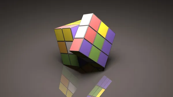 Решение кубика Рубика — стоковое фото
