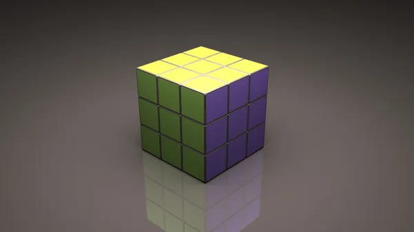 Кубик Рубика решен — стоковое фото