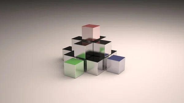 Chrome cube — Stock Photo, Image