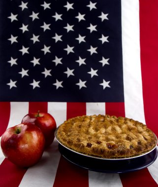 Apple Pie & American Flag clipart