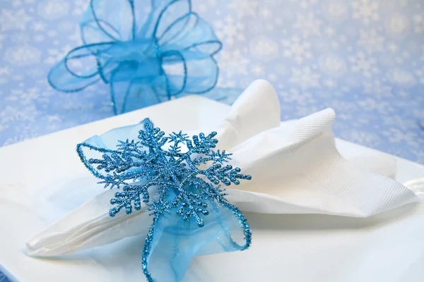 Elegante copo de nieve servilleta titular — Foto de Stock