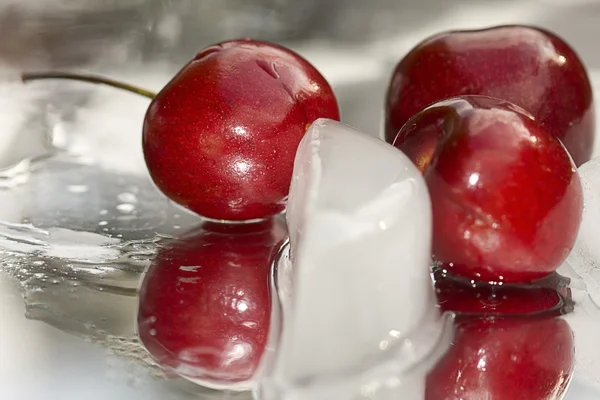 Cherries on Ice — Stock Photo, Image