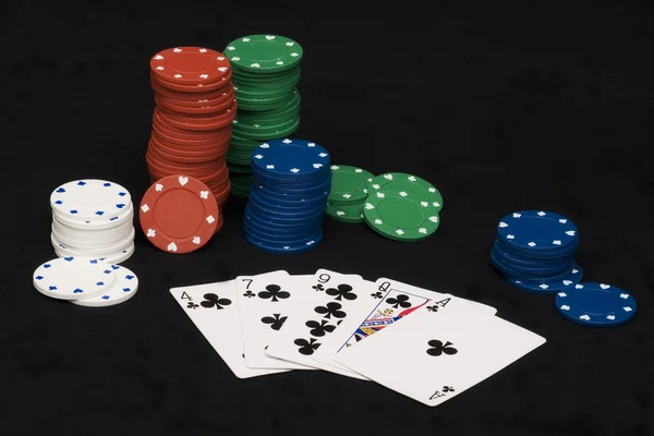 Flush Poker Hand — Stockfoto