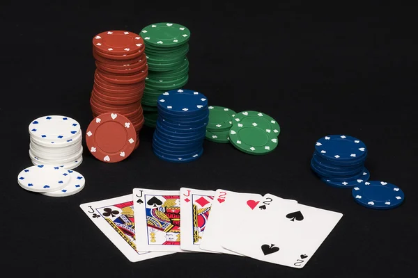 Full house - poker eli — Stok fotoğraf