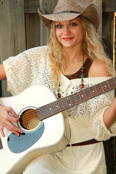 Smiling Guitarist — Stock Photo, Image