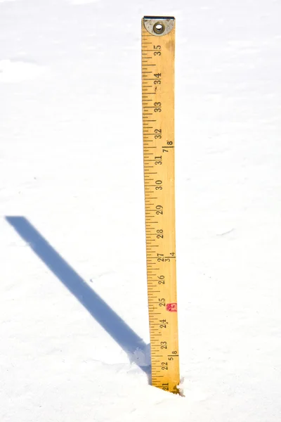Yardstick measuring Snow — Stock Photo, Image