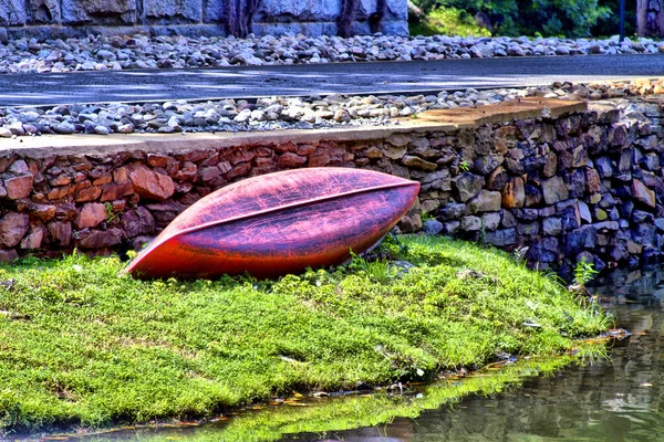 stock image Turned Over Canoe