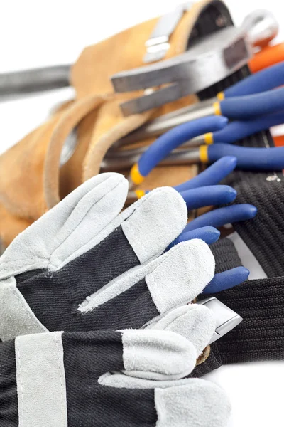 Construction tools and gloves — Stock Photo, Image