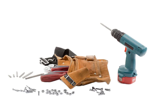 Blick auf Werkzeugband und Bohrmaschine — Stockfoto