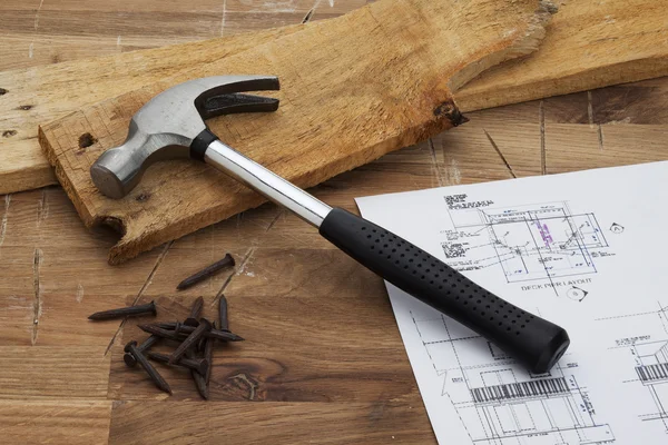 Nails with floor plans — Stock Photo, Image