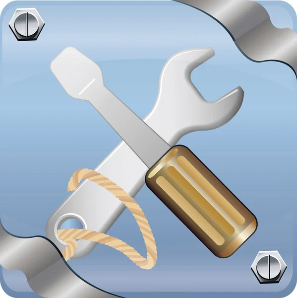 Image of spanner and screwdriver — 图库照片