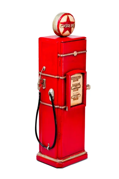 Vista de uma bomba de gasolina vermelha — Fotografia de Stock