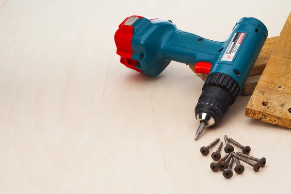Powerdrill with hardware — Stock Photo, Image