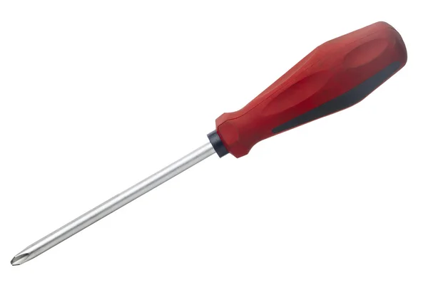 Screw driver with red handle — Stock Photo, Image