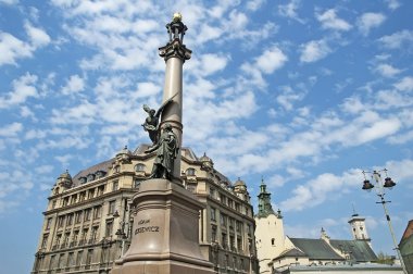 Monument to the poet Mickiewicz in Lviv clipart