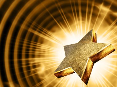 Gold star in the rays clipart