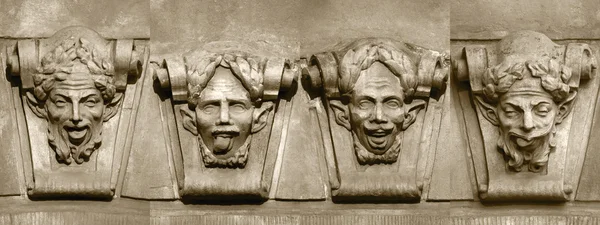 Old bas-relief mans head — Stock Photo, Image