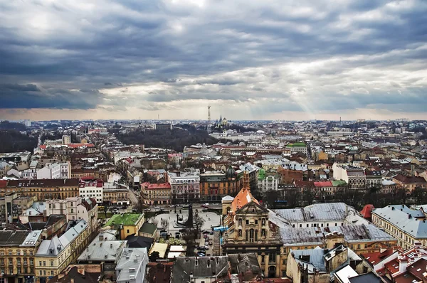 Lviv város panorámája — Stock Fotó