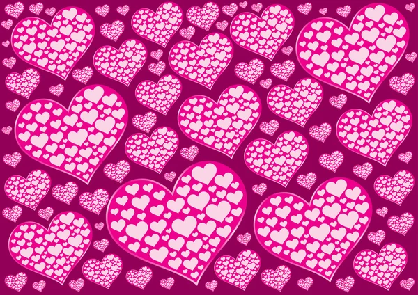Background consisting of many hearts 01 — Stock Vector