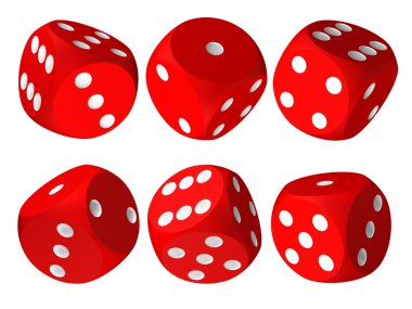 Set of red casino craps clipart