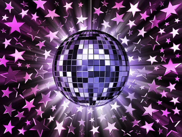 Zrcadlené disco koule a hvězdy — Stock fotografie