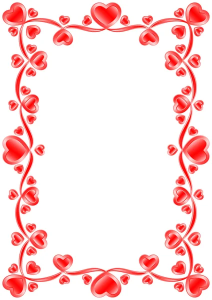 The frame consists of hearts — Stock Vector