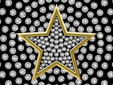 Star with diamonds 01 clipart