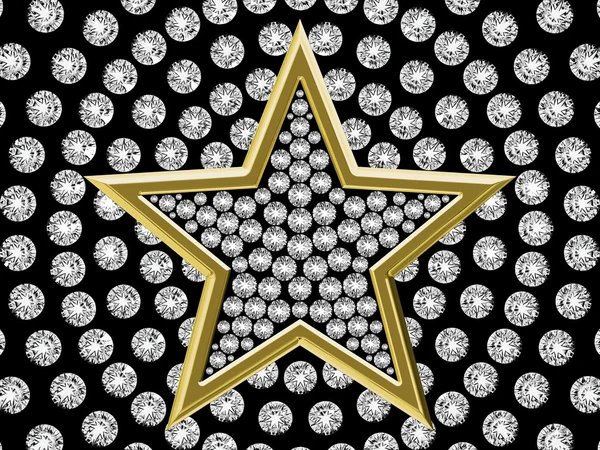 Estrella con diamantes 01 — Foto de Stock