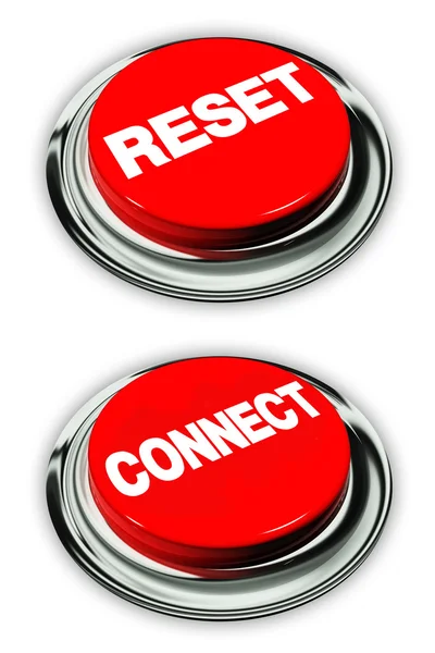 Reset and connect button — Stock Photo, Image