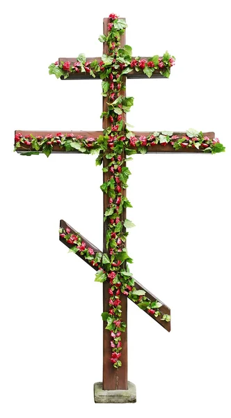 Kerk cross tijdens de vakantie Drievuldigheid — Stockfoto