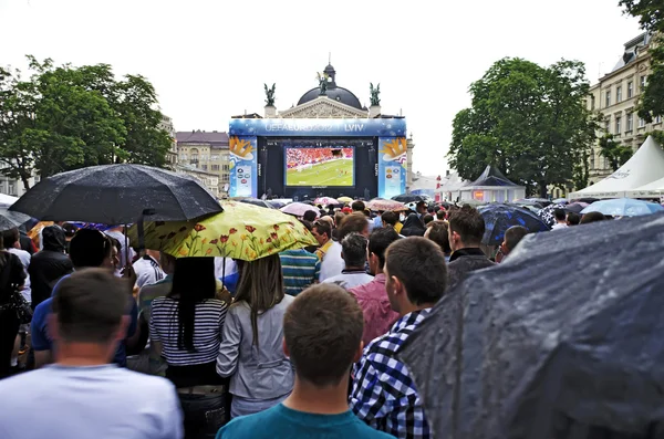 Fan-zone on Euro-2012 — Stock Photo, Image