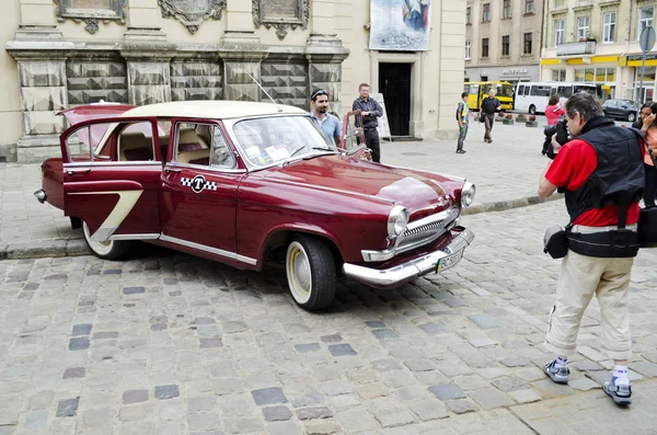 Retro Taxi in Lviv — Stockfoto