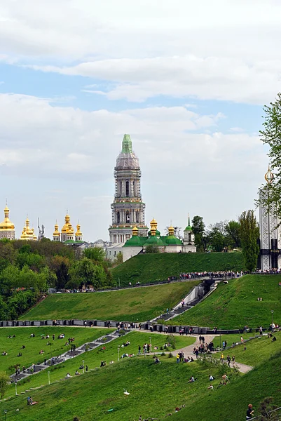 Great Lavra Bell Tower under reconstruction — Stock Photo, Image