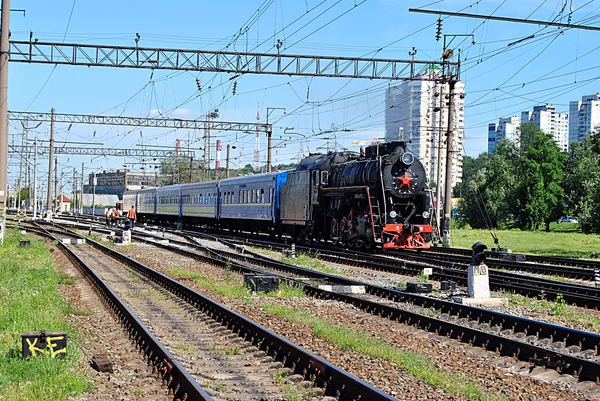 Stará parní lokomotiva vlak — Stock fotografie