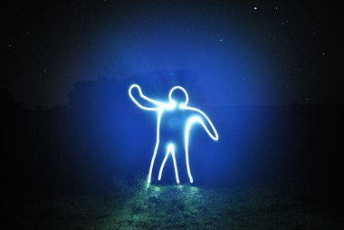 Light human made by flashlight clipart