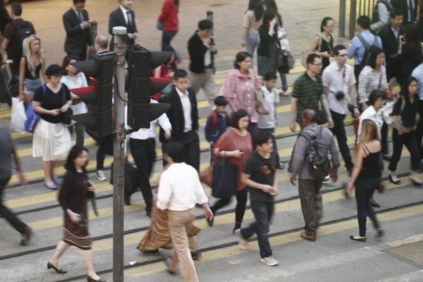 stock image Busy intersection in Central district, Hong Kong ,April 2012