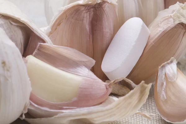 stock image Garlic oil pills