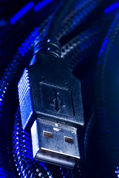 USB-kontakter med sladd — Stockfoto