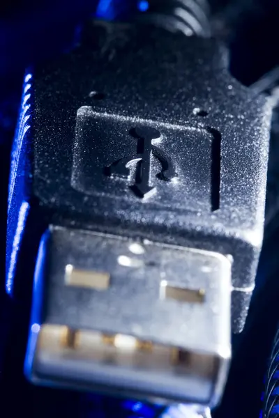 USB konektory s kabelem — Stock fotografie