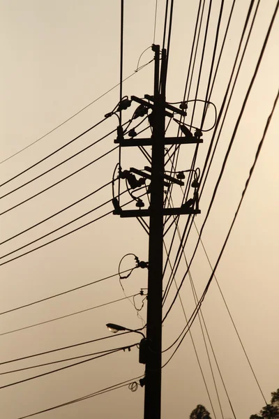 stock image High voltage power lines