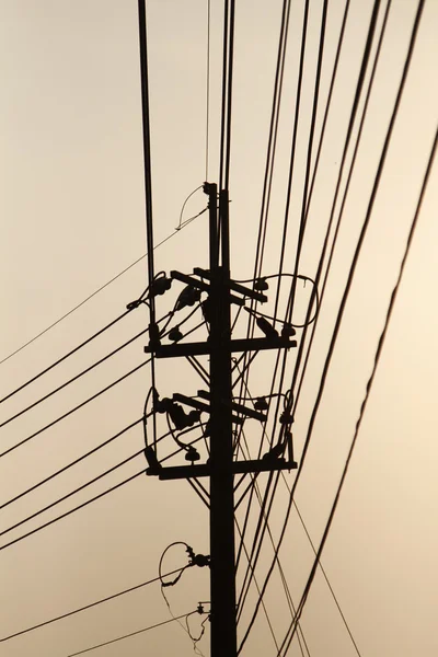 stock image High voltage power lines