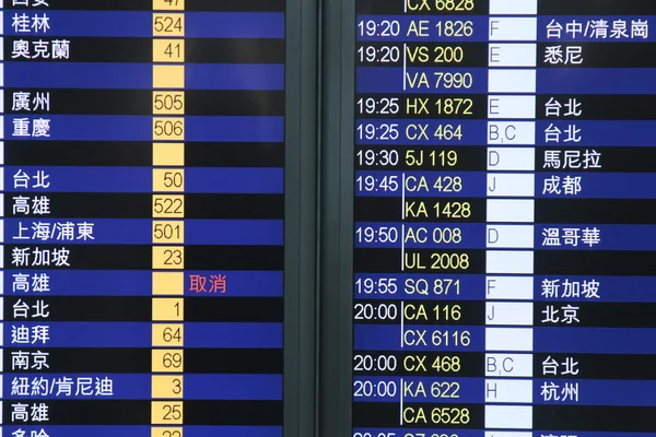 Airport Arrivals or Departures Board — Stock Photo, Image