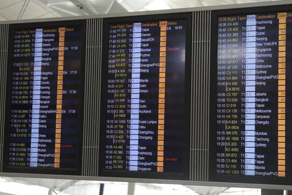 Airport Arrivals or Departures Board — Stock Photo, Image