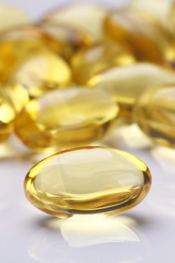 Yellow Pills Vitamin Soft Gels - fish oil clipart