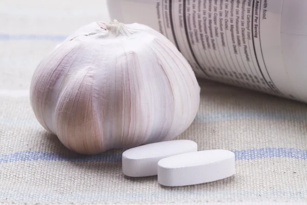 stock image Garlic pills