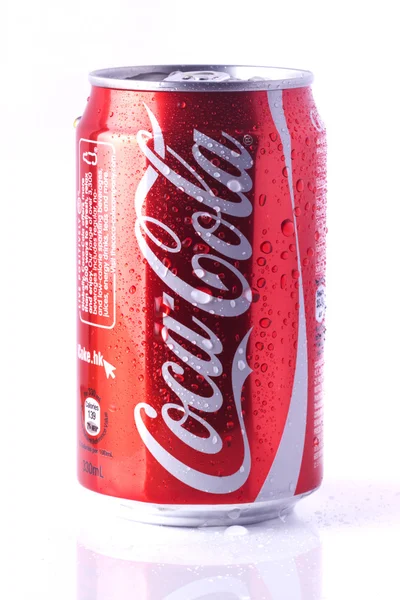 Blikje coca cola Stockafbeelding
